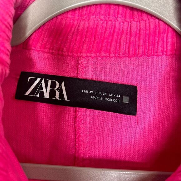 Zara Corduroy Hot Pink Cropped Jacket - Picture 3 of 4